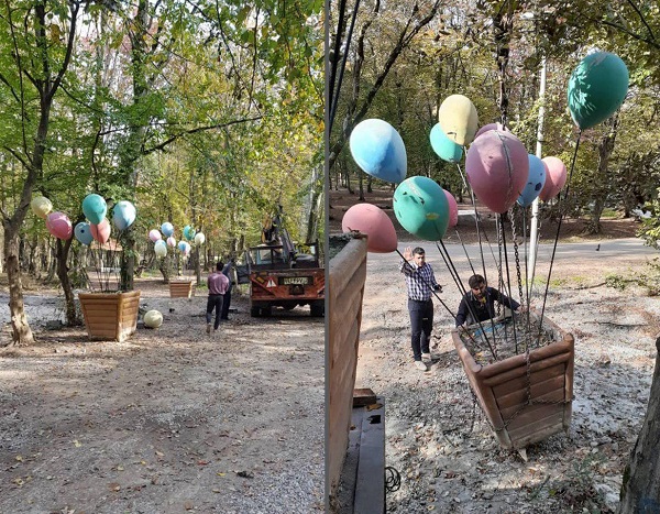 نصب المان سبد بادکنک، در پارک بازی کودکان ِ پارک جنگلی تلار