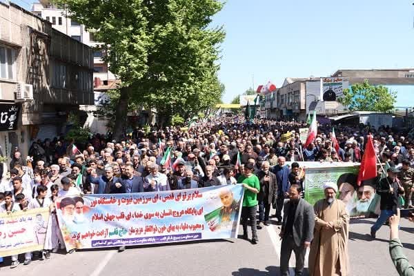 حضور پرشور و تاریخی مردم و مسئولین قائم شهر در راهپیمایی روز قدس